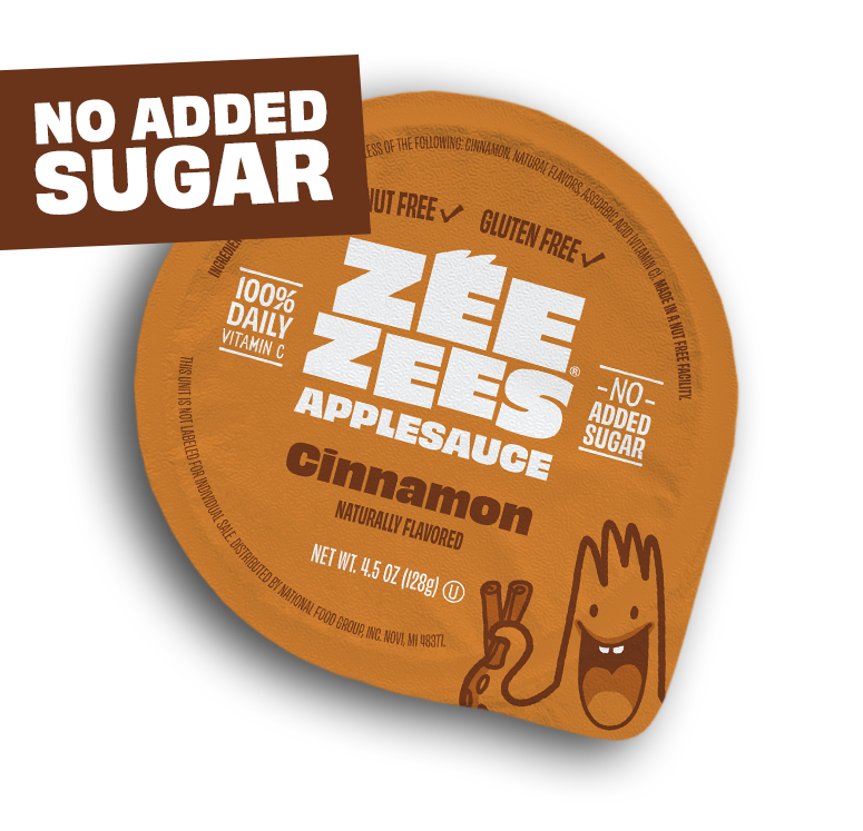 Zee Zees, Applesauce Cup, Cinnamon, I/W, 4.5oz